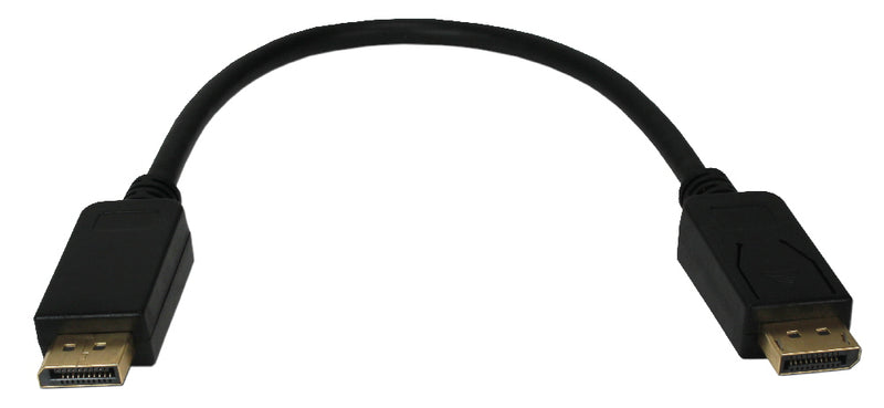 QVS DPM-01 1ft DisplayPort UltraHD 4K Black Cable with Latches