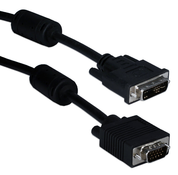 QVS QVS CF15D-25 25ft VGA HD15 Male to DVI Male Flat Panel Video Adaptor Cable Default Title
