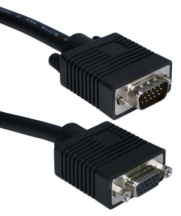 QVS QVS CC320B-35 35ft Premium VGA HD15 Male to Female Tri-Shield Extension Black Cable Default Title

