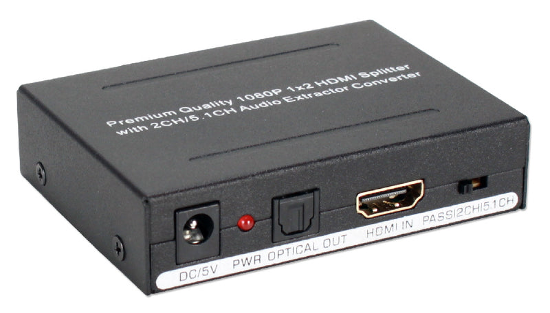 QVS HD-ADEX2 HDMI Audio Extractor with HDMI Pass Through Port & Built-in 2-Port DA