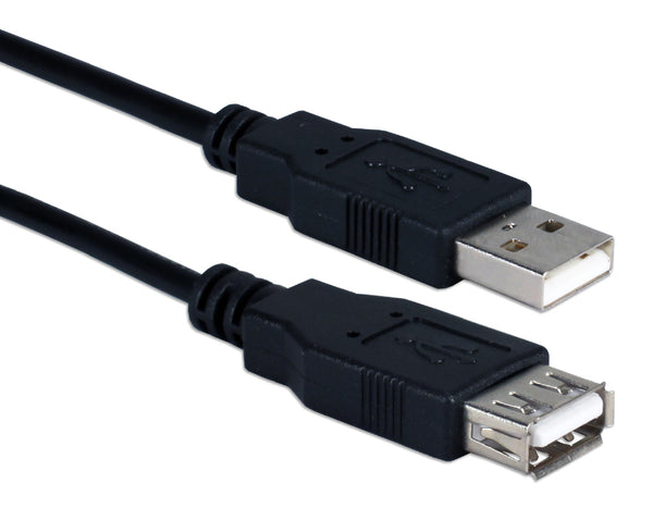 QVS QVS CC2210C-03 3ft USB 2.0 High-Speed 480Mbps Black Extension Cable Default Title
