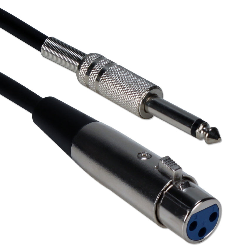 QVS XLRT-F06 6ft XLR Female to 1/4 Male Audio Cable