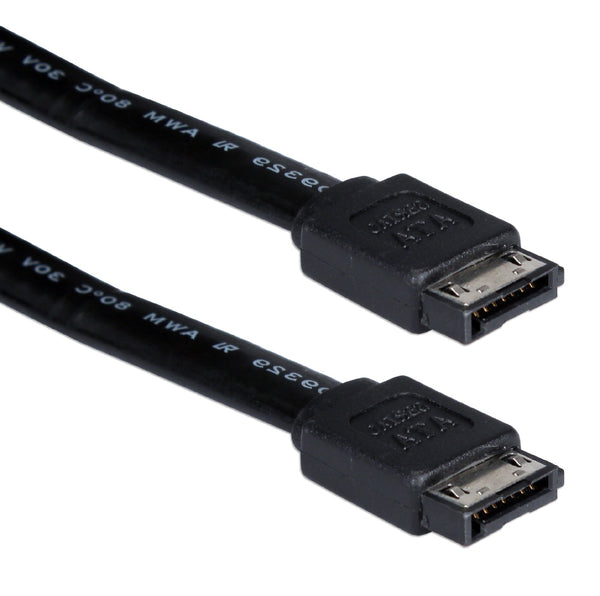 QVS QVS SATA1E-1M Premium 1-Meter SATA 3Gbps Shielded Internal Black Data Cable Default Title
