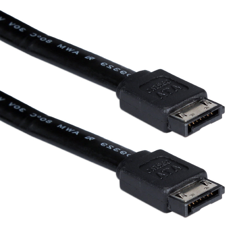 QVS SATA1E-1M Premium 1-Meter SATA 3Gbps Shielded Internal Black Data Cable