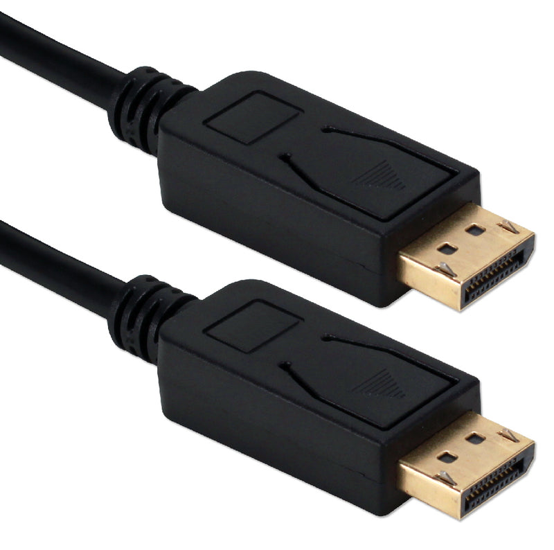QVS DP16-03 3ft DisplayPort 2.0 UltraHD 16K Black Cable with Latches