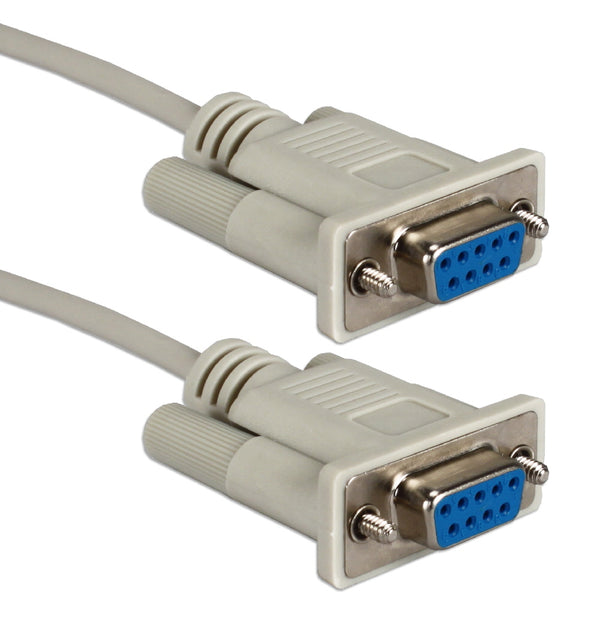 QVS QVS CC2045-10N 10ft DB9 Female to Female Serial RS232 Null Modem Cable Default Title
