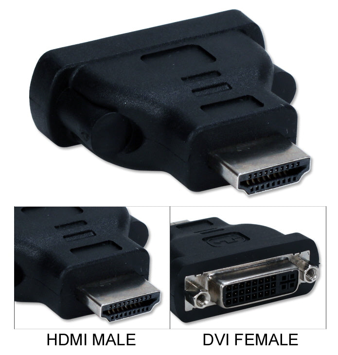 QVS HDVI-MF High Speed HDMI/HDTV 720p/1080p HDMI Male to DVI Female Adaptor