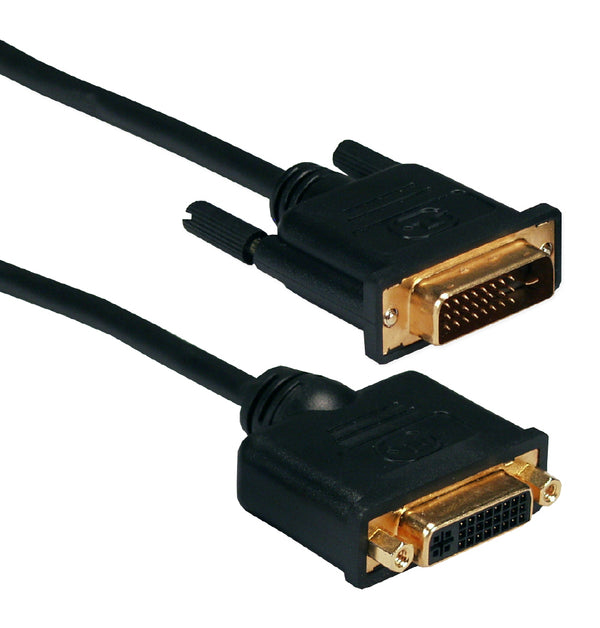 QVS QVS HSDVIXG-3M 3-Meter Ultra High Performance DVI Male to Female HDTV/Digital Flat Panel Gold Extension Cable Default Title
