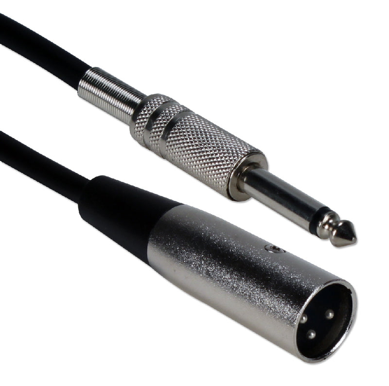 QVS XLRT-M06 6ft XLR Male to 1/4 Male Audio Cable