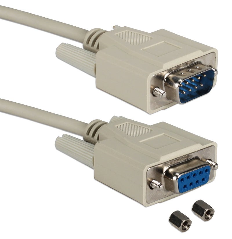 QVS CC317-25N 25ft DB9 RS232 Male to Female Extension Cable