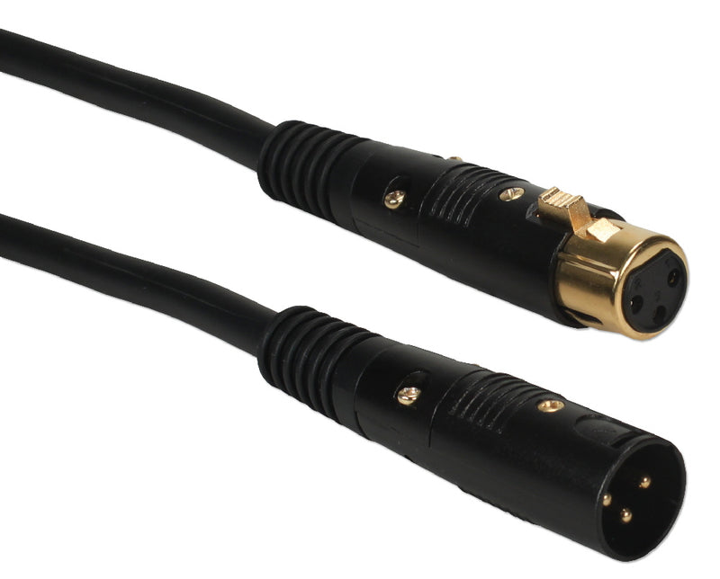 QVS XLRMFP-15 15ft Premium XLR Male to Female Balanced Shielded Audio Cable