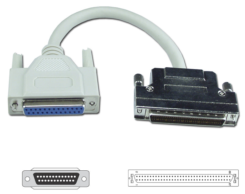 QVS CC635AC 8 Inches SCSI DB25 Female to HPDB68 (MicroD68) Male Adaptor