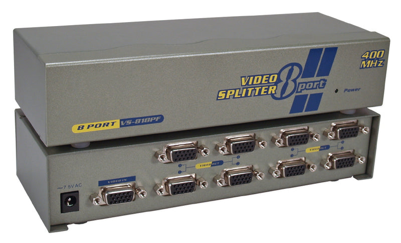QVS MSV608P4 400MHz 8Port VGA Video Splitter/Distribution Amplifier