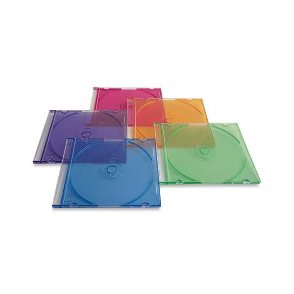 Verbatim 94178 50-Pack Assorted Colors CD/DVD Color Slim Jewel Cases