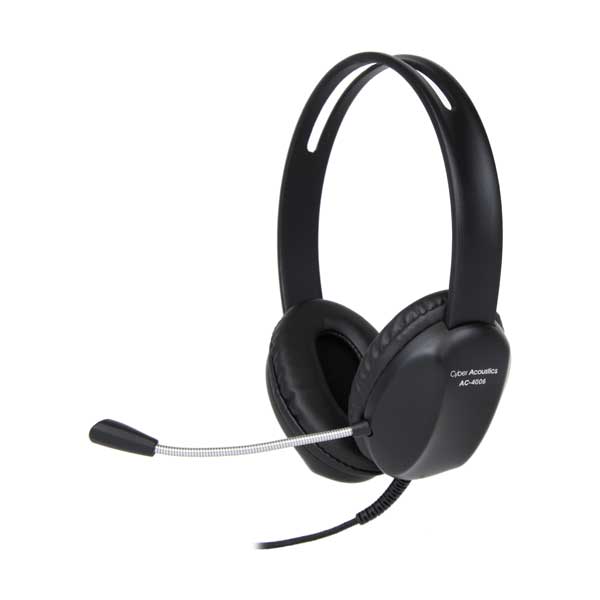 Cyber Acoustics AC-4006 USB Stereo Headset with Noise-Canceling Flexible Boom Microphone
