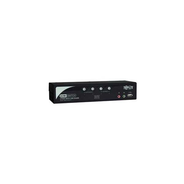 Tripp Lite B006-VUA4-K-R 4-Port KVM Switch with 2-Port USB Hub, Audio, OSD and Peripheral Sharing