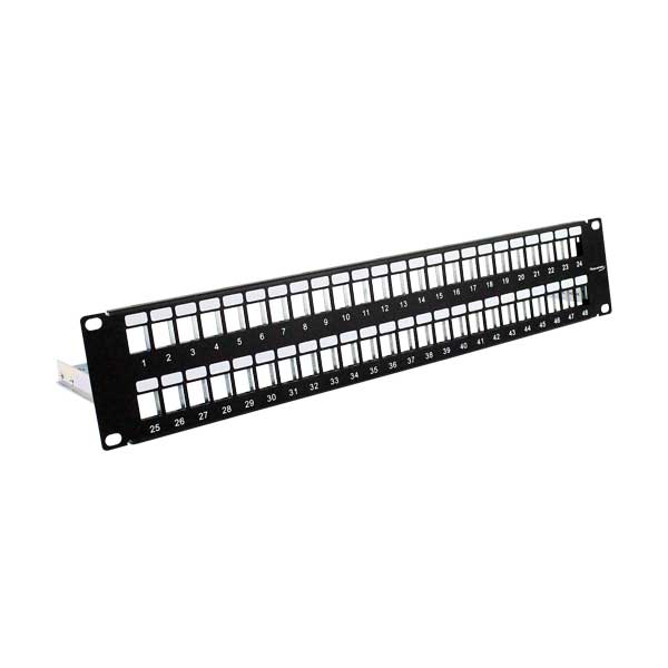 Wavenet Wavenet BPPWM‐48 2U 48-Port Blank Keystone Patch Panel with Copper Ground Wire and Removable Lacing Bar Default Title
