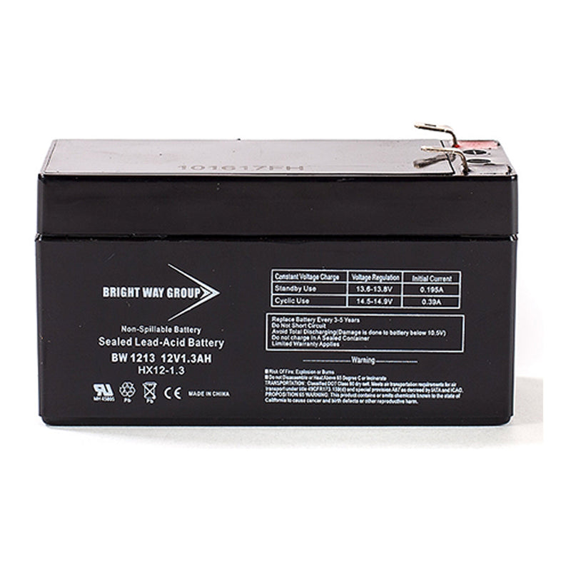 Bright Way Group BW 1213 F1 12V 1.3Ah AGM Sealed Lead Acid Battery with F1 Terminals