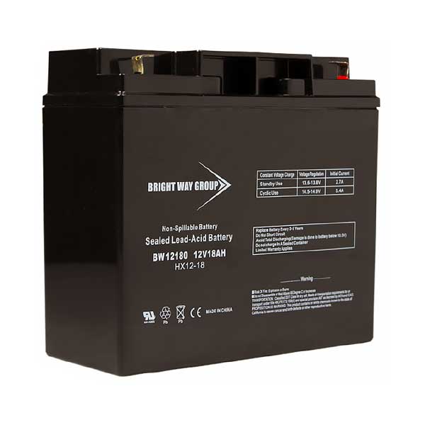 Bright Way Group Bright Way Group BW 12180 12V 18Ah Rechargeable Sealed Lead Acid Battery with F3 Terminals Default Title
