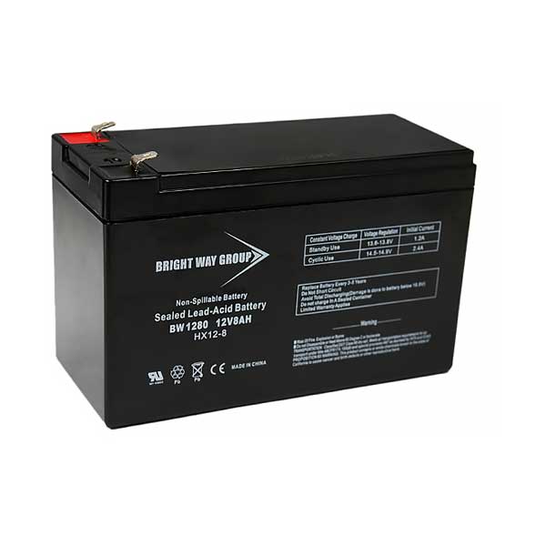 Bright Way Group BW 1280 F1 12V 8Ah Rechargeable Sealed Lead Acid Battery with F1 Terminals