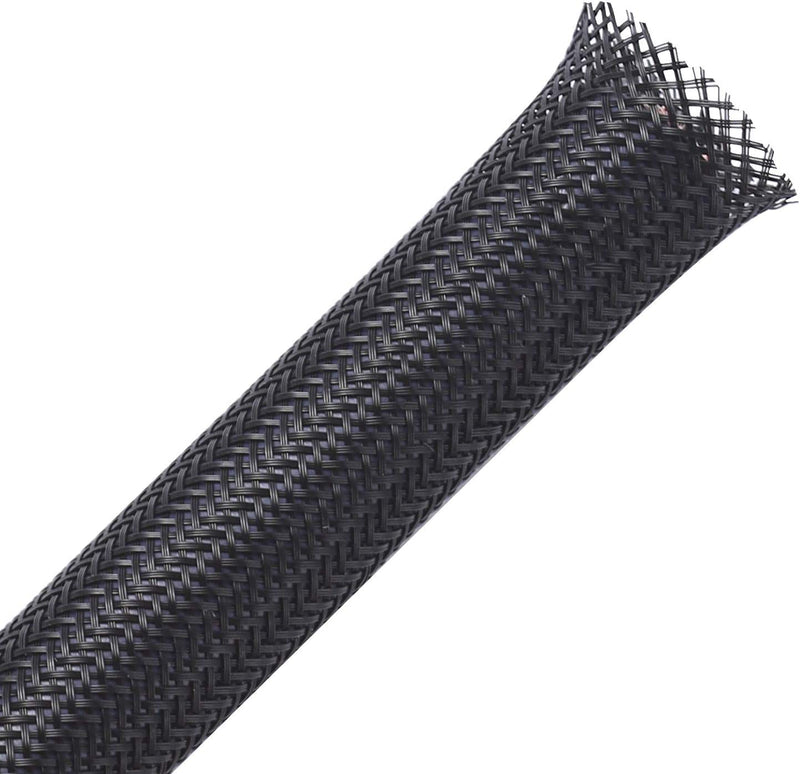 NTE 04-ES-125 1/8 Inch Braided Expandable Sleeving, Flame Retardant, Black, 16.4FT Roll