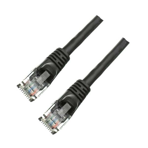SR Components Cat5e Network Patch Cable with Boots, Black, 1FT, 6 Pack Default Title
