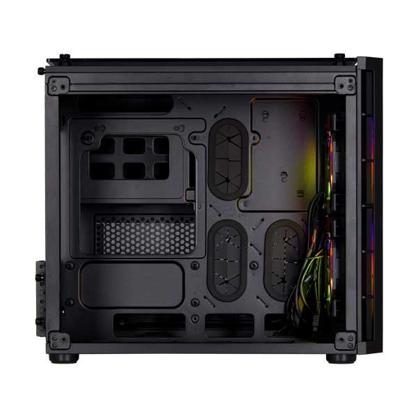 CORSAIR CC-9011135-WW Black Crystal Series 280X RGB Tempered Glass Micro ATX Case