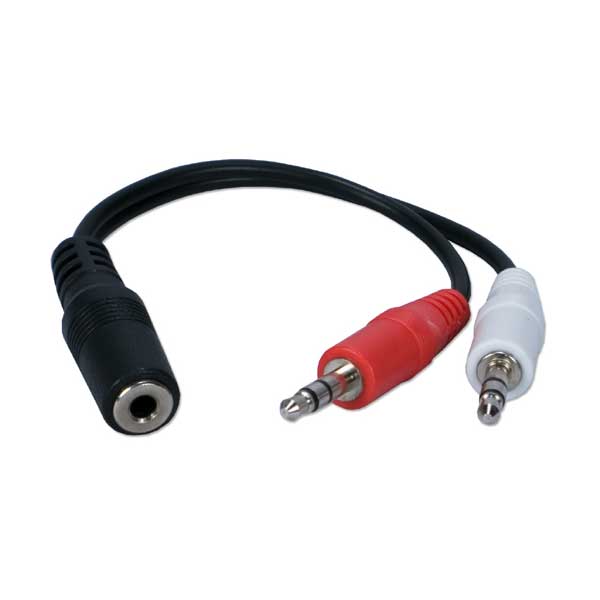 QVS QVS CC400FMY 6 Inches 3.5mm Audio Splitter Cable Default Title
