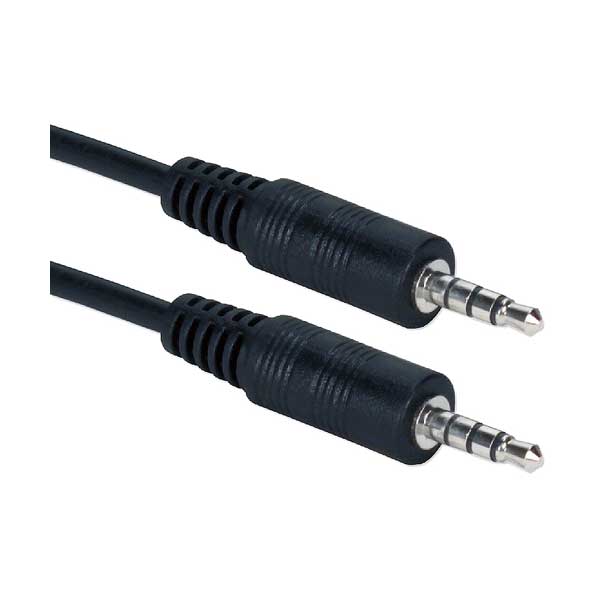 QVS QVS CC411M-12 12ft 3.5mm 3-Ring Mini-Stereo Headset Mic & Audio Cable Default Title
