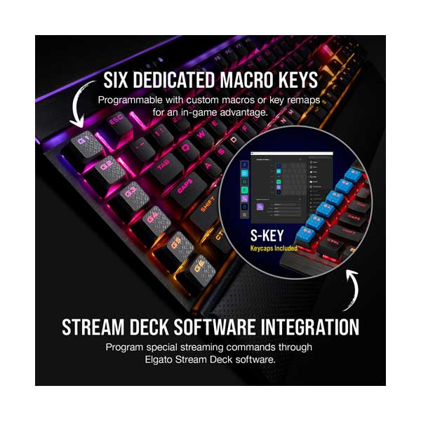 CORSAIR CH-9127411-NA K95 RGB PLATINUM XT Mechanical Gaming Keyboard with CHERRY MX Blue Keyswitches