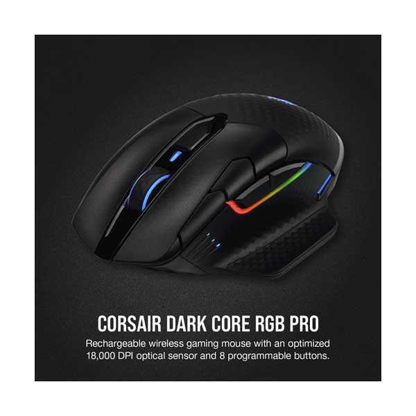 CORSAIR CH-9315411-NA Dark Core RGB Pro Wireless Gaming Mouse
