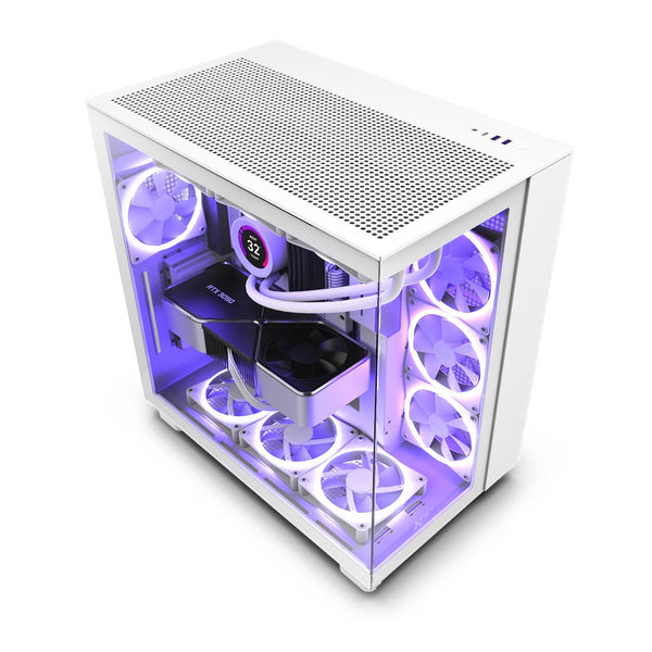 NZXT H5 Flow Compact ATX Mid-Tower PC Gaming Case – High Airflow Perforated  Tempered Glass Front/Side Panel – Cable Management – 2 x 120mm Fans
