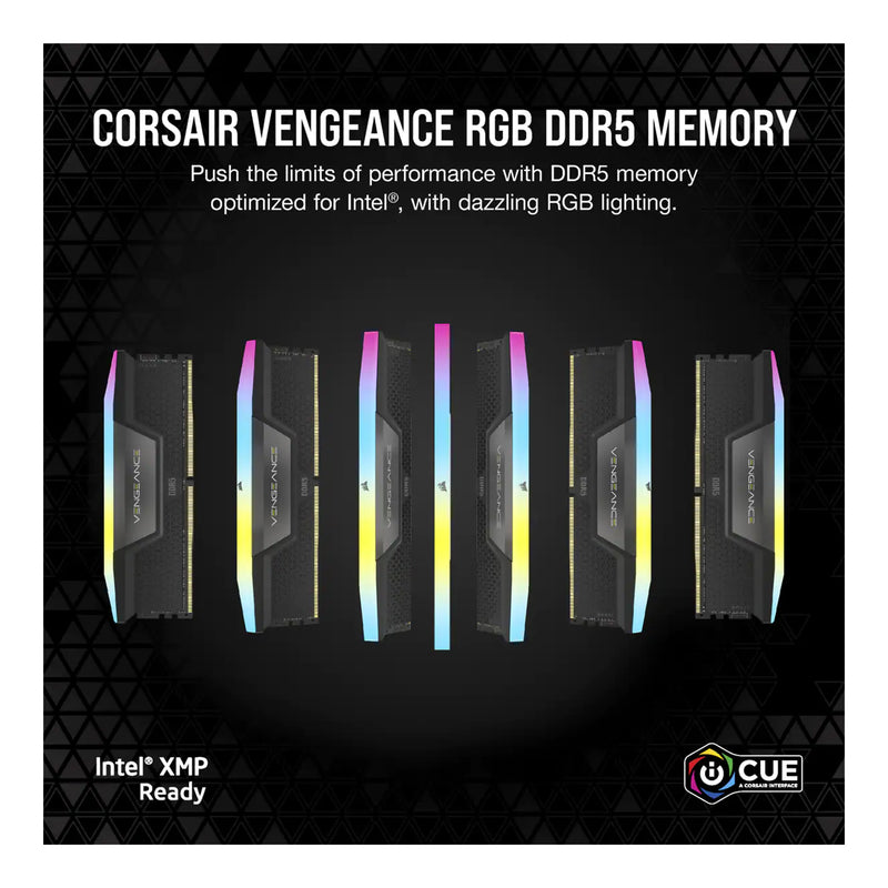 Corsair CMH32GX5M2B6000C40 32GB (2x16GB) DDR5 DRAM 6000MHz C40 Vengeance RGB Memory Kit