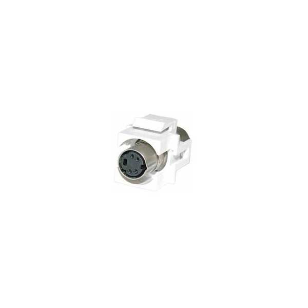 SVHS Feed-Thru Connector Module (Snap Fitting Design w/ White Insert)