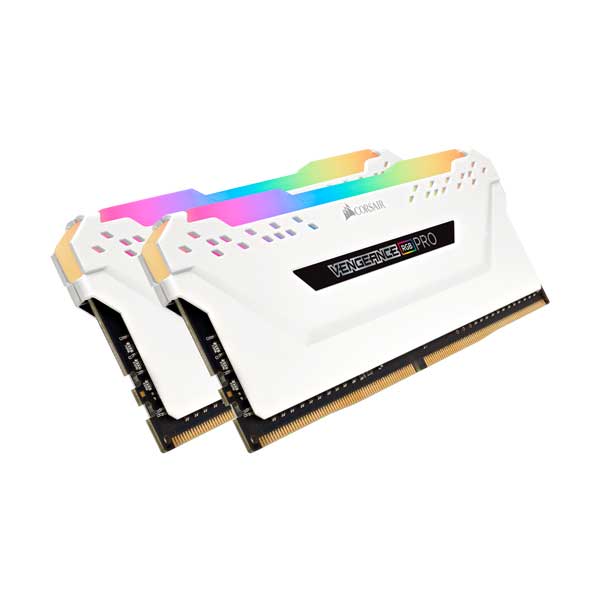 CORSAIR CMW16GX4M2C3200C16W 16GB (2x8GB) DDR4 3200MHz C16 White VENGEANCE RGB PRO Memory Kit