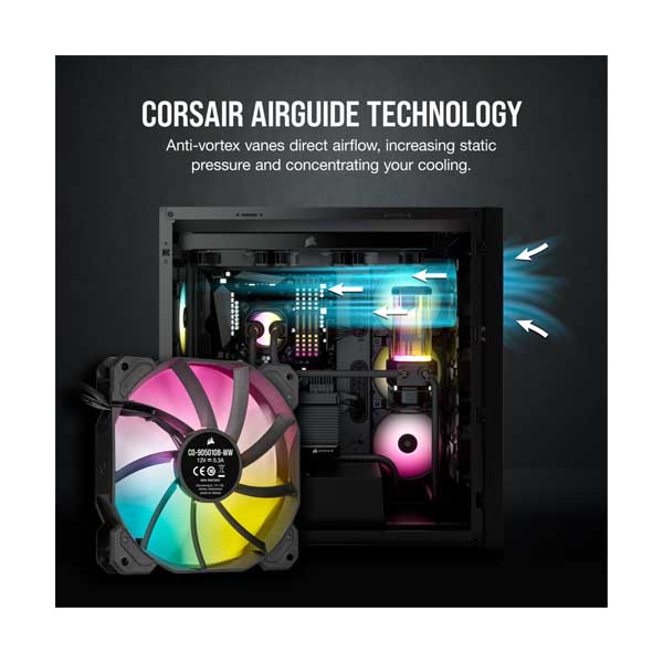 CORSAIR CO-9050108-WW 120mm iCUE SP120 RGB ELITE Performance PWM Fan - Single Pack