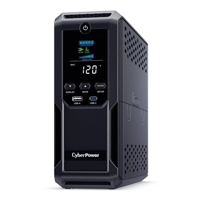 CyberPower CP1500AVRLCD3 12-Outlet 900W Line Interactive Intelligent LCD Display UPS