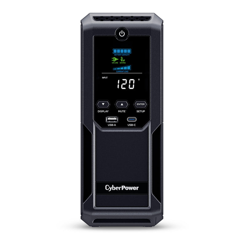 CyberPower CP1500AVRLCD3 12-Outlet 900W Line Interactive Intelligent LCD Display UPS