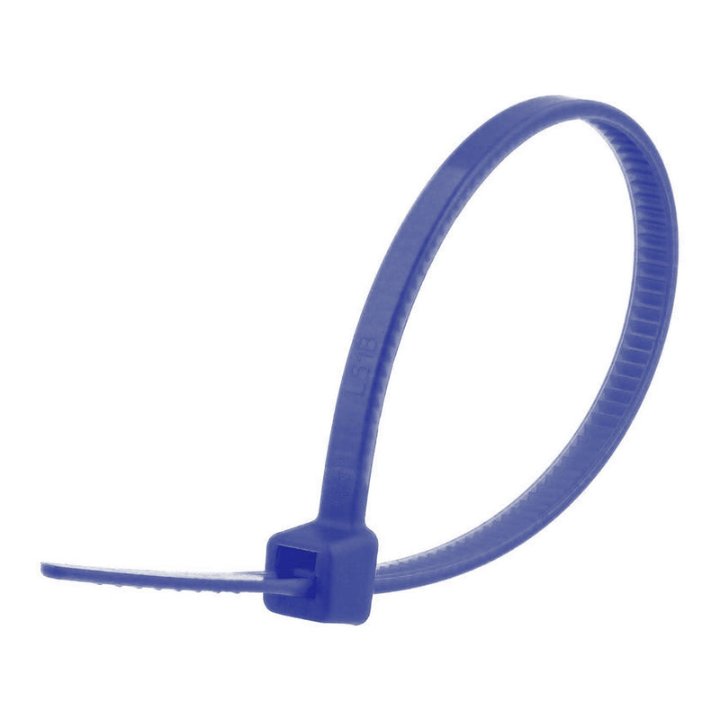 Secure Cable Ties CT-04018-BL 4" Blue Miniature Nylon Cable Tie - 100 Pack