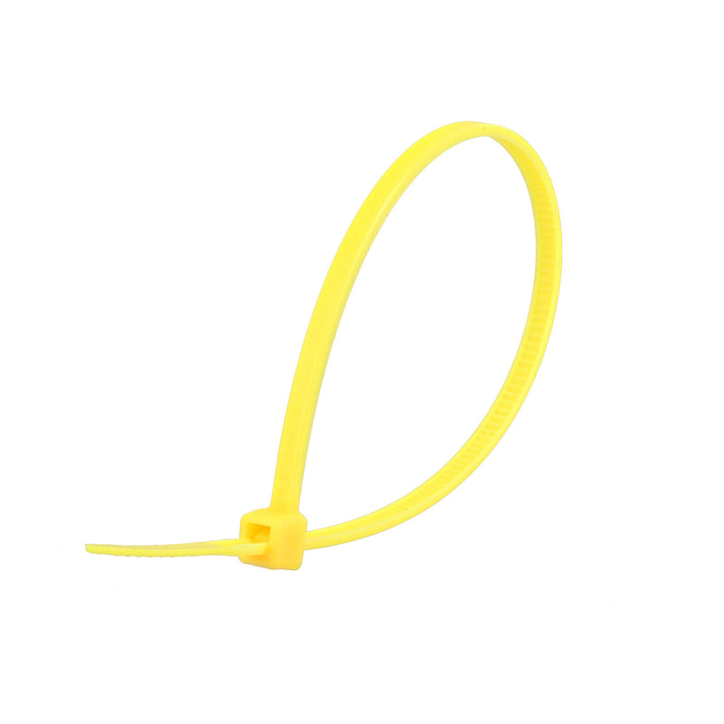 Secure Cable Ties CT-06018-YW 6" Yellow Miniature Nylon Cable Tie - 100 Pack