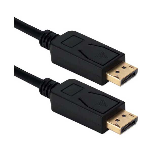 QVS DPM-15 15ft DisplayPort Digital A/V UltraHD 4K Black Cable with Latches