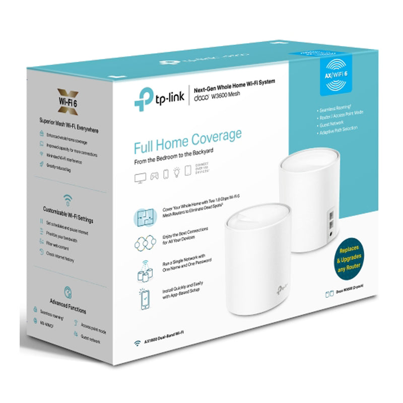 TP-Link Deco W3600 AX1800 Whole Home Mesh Wi-Fi 6 System 2-Pack
