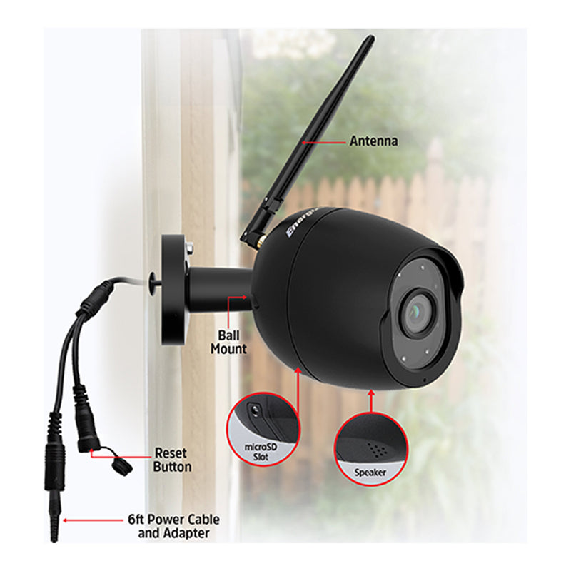 Energizer EOX1-1002-BLK Black Smart Wifi 1080p Outdoor Video Camera