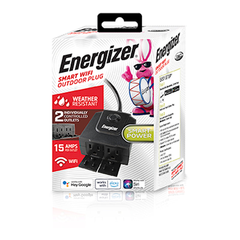 Energizer EOX3-1002-BLK 2nd Gen Smart Wi-Fi Outdoor Plug