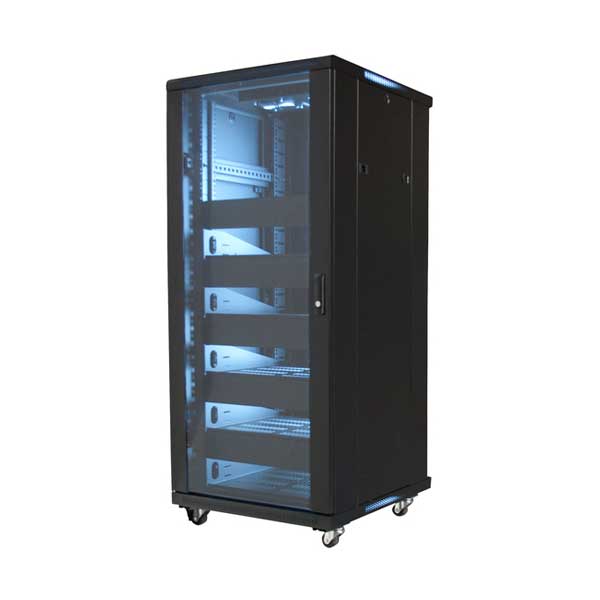 Video Mount Products EREN-27 19" 27U Equipment Rack Enclosure Preloaded with Shelves and Blanks