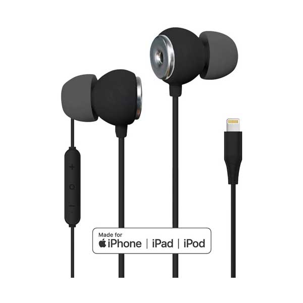 Helix ETHSELTB Black UltraBuds SE Lightning iOS Earbuds with Built-In Mic and Track Controls