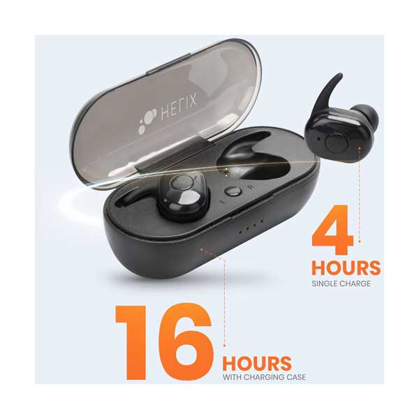 Helix ETHTWC True Wireless Earbuds with Portable Charging Case