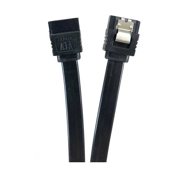 Micro Connectors F03-03MSSB 12in SATA III Straight Cable with Locking Latch