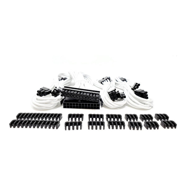 Micro Connectors Micro Connectors F04-240W-KIT White Premium Sleeved PSU Cable Extension Kit Default Title
