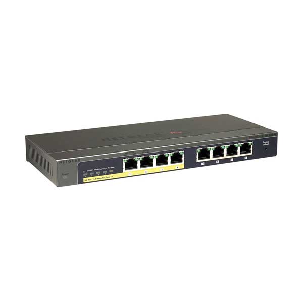 NETGEAR GS108PE-300NAS ProSafe Plus 8-Port Gigabit Ethernet Managed Switch with 4-Port PoE